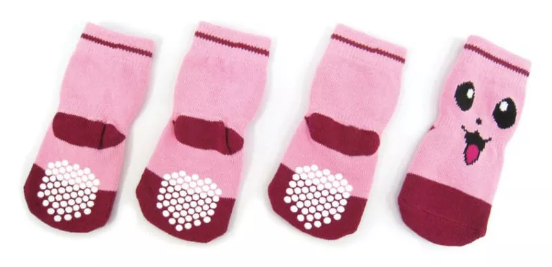 Hundesocken mit Anti-Slip Smiley, L